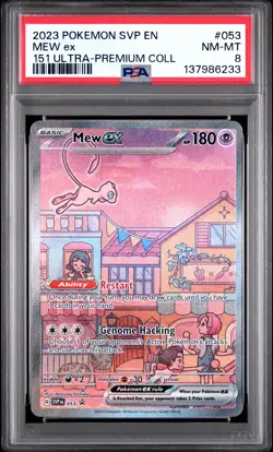 2023 POKEMON SVP EN-SV BLACK STAR PROMO 151 ULTRA-PREM COLL #053 MEW EX PSA 8 - Image 1