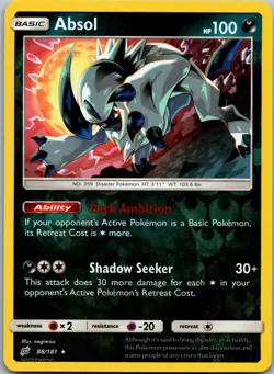 Absol 88/181 Holo Rare Team Up Pokemon Reverse Holo Very Lightly Played - Image 1