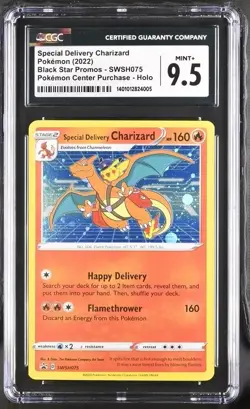 2022 POKEMON SWSH BLACK STAR PROMO #075 SPECIAL DELIVERY CHARIZARD-HOLO CGC 9.5 - Image 1