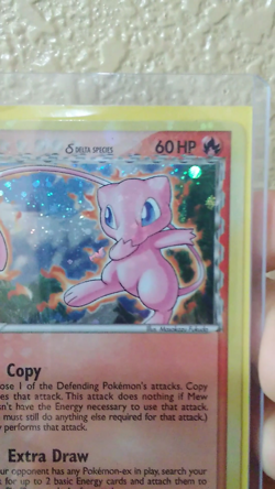 Pokemon Mew 3/17 POP Series 5 Holo Rare Delta Species English HP Corrected Back - Image 2