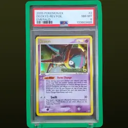 2005 POKEMON EX EMERALD 2 DEOXYS-REVERSE FOIL PSA 8 STAMPED - Image 1