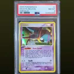 2005 POKEMON EX EMERALD 2 DEOXYS-REVERSE FOIL PSA 8 STAMPED - Image 2