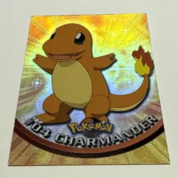 Topps Charmander 04 Rainbow Holo Foil Pokemon Animation Series 1 Black Label MP - Image 1