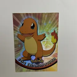 Topps Charmander 04 Rainbow Holo Foil Pokemon Animation Series 1 Black Label MP - Image 2