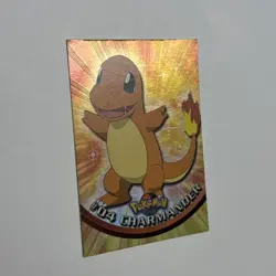 Topps Charmander 04 Rainbow Holo Foil Pokemon Animation Series 1 Black Label MP - Image 3