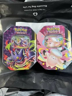 Pokemon TCG MEGA MOONLIT TIN - Gengar & Clefable PAIR - Image 1