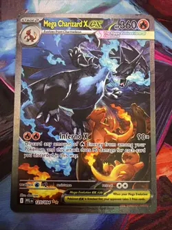 Pokemon Mega Charizard X ex 125/094 Phantasmal Flames Full Art Holo 2025 DMG - Image 1