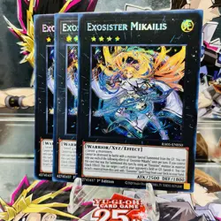 3x Yugioh Playset Exosister Mikailis RA05-EN050 Secret Rare 1st Ed Near Mint - Image 1