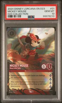 DISNEY LORCANA EN D23-D23 EXPO PROMO MICKEY MOUSE - BRAVE LITTLE TAILOR PSA 10 - Image 1