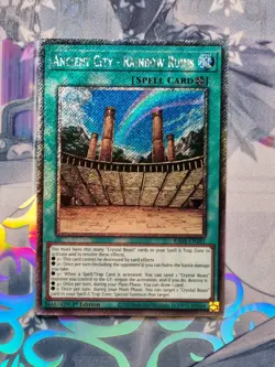 RA03-EN181 Ancient City - Rainbow Ruins Platinum Secret Rare 1st Ed NM YuGiOh - Image 1