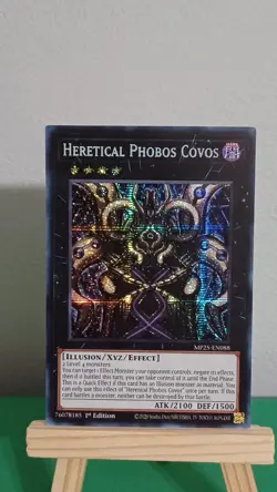 2025 Yugioh Heretical Phobos Covos MP25-EN088 Prismatic Secret Rare 1st Edition - Image 1