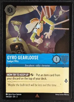 Gyro Gearloose Gadget Whiz Disney Lorcana Rare Foil Inklands Card 144/204 (NM) - Image 1