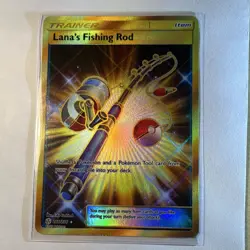 Pokemon TCG Lana's Fishing Rod 266/236 SM Eclipse Secret Rare Holo - Image 1