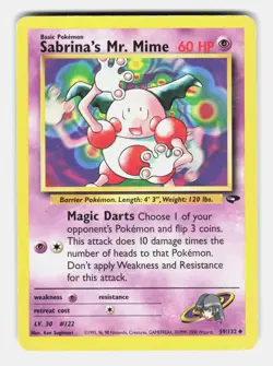 Sabrina's Mr. Mime 59/132 Uncommon Gym Challenge Unlimited Moderately Played - Image 1