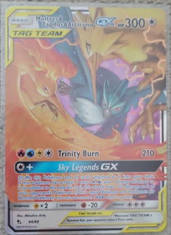 Pokemon TCG Moltres Zapdos Articuno GX 44/68 TAG TEAM Holo ENG - Image 1