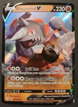 Rhyperior V 095/189 Holo V Rare Darkness Ablaze Pokemon Moderately Played - Image 1
