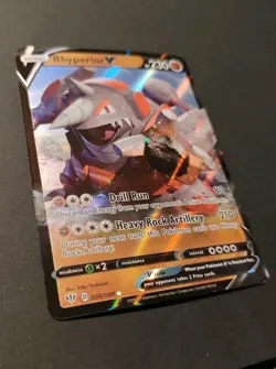 Rhyperior V 095/189 Holo V Rare Darkness Ablaze Pokemon Moderately Played - Image 3