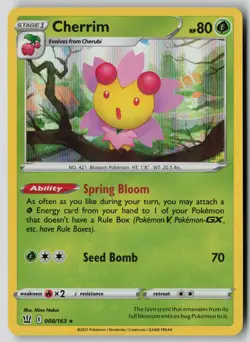 Cherrim 008/163 Holo Rare Battle Styles Pokemon Holo NM - Image 1