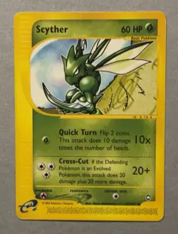 Pokemon TCG Scyther 57/147 Aquapolis Non-Holo 2003 - Image 1