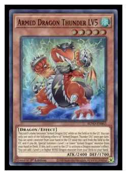 Yugioh Armed Dragon Thunder LV5 #BLVO-EN003 Super Rare Blazing Vortex LP - Image 1