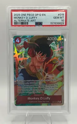 2025 One Piece Monkey D Luffy Legacy of the Master OP12-015 SR Alt Art - PSA 10 - Image 1