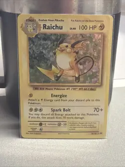 Pokemon TCG XY Evolutions Raichu 36/108 Reverse Holo Rare Card 2016 - Image 1