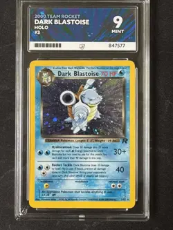 Dark Blastoise Holo Card 3/82 Team Rocket Series, Ace Mint 9 - Image 1