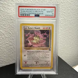 Pokemon 2000 Wotc Promo Team Rocket's Meowth 18 black star Promo PSA 10 - Image 4
