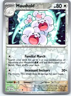Maushold 158/191 Uncommon Surging Sparks Pokemon Reverse Holo NM - Image 1