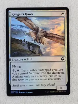 MTG Ranger's Hawk FOIL - Adventures in the Forgotten Realms # 37 NM - Image 1