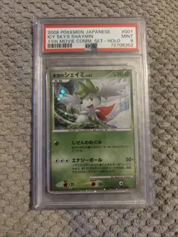 Pokemon TCG Icy Sky’s Shaymin 11th Movie Comm. Set Holo - PSA 9 - Image 1