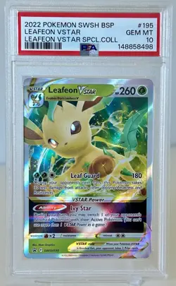 Pokemon Black Star Promo Leafeon VSTAR SWSH 195 PSA 10 Gem mint BSP - Image 1