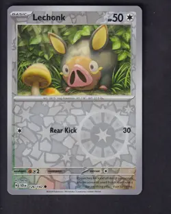 Lechonk 126/142 Common Stellar Crown Pokemon Reverse Holo Near Mint - Image 1