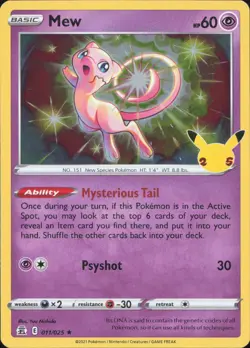 Mew 011/025 Holo Rare Celebrations Pokemon Near Mint - Image 1