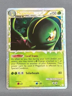 MP+ Meganium 109/123 Prime Rare HeartGold & SoulSilver Pokemon Takashi Yamaguchi - Image 1