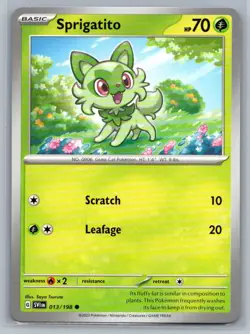 Sprigatito 13/198 Scarlet & Violet Common Pokemon TCG 2023 - Image 1