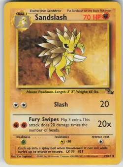 Pokemon TCG Sandslash Uncommon Fossil 41/62 - Image 1