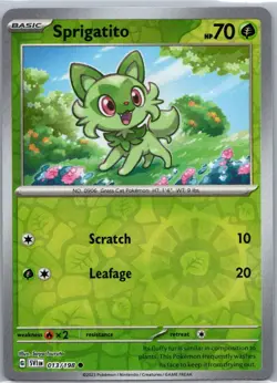 Pokemon TCG Sprigatito 13/198 Scarlet Violet Rev Holo NM - Image 1