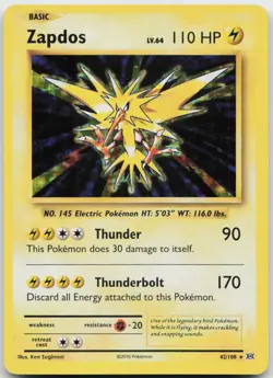 Zapdos 42/108 Holo Rare Evolutions Pokemon Near Mint - Image 1