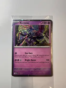 Pokemon TCG Xerneas 064/132 Me01: Mega Evolution Holo Promo Stamped Rare 120HP - Image 1