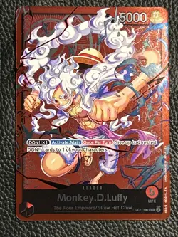 One Piece Monkey.D.Luffy ST21-001 Leader Red Foil - Image 2