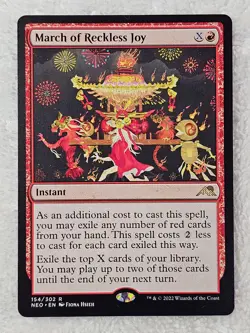 MTG March of Reckless Joy #154 Kamigawa: Neon Dynasty Magic Card Rare NM - Image 1