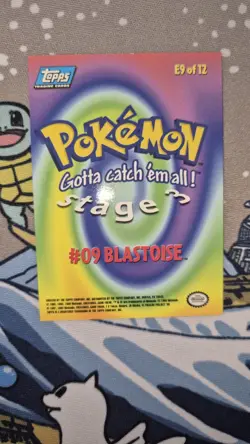 1999 Pokemon Card Topps E9 Of 12 Stage 3 Blastoise Blue Unlimited NM TCG WOTC - Image 2