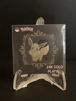 Eevee 24k Gold Plated Pokemon Sticker Korean Striking Popping Candy #T - Image 1
