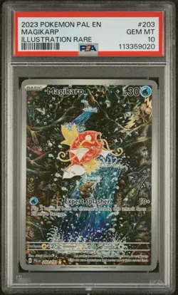 2023 POKEMON PALDEA EVOLVED ILLUSTRATION RARE #203 MAGIKARP PSA 10 - Image 1