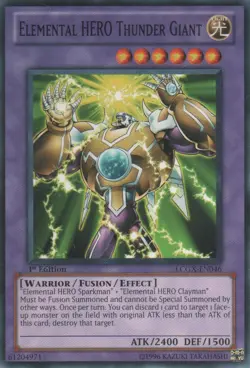 Yugioh! MP Elemental HERO Thunder Giant - LCGX-EN046 - Common - Unlimited Editio - Image 1