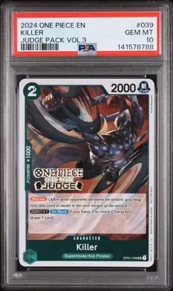 2024 ONE PIECE JUDGE PACK VOLUME 3 039 KILLER PSA 10 GEM MINT - Image 1