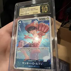 2024 ONE PIECE JAPANESE P-055 PREMIUM BOOSTER MONKEY D LUFFY CGC 10 PRISTINE - Image 1