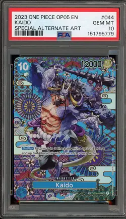 One Piece CCG Kaido Special Alternate Art OP04-044 PSA 10 Gem Mint - Image 1