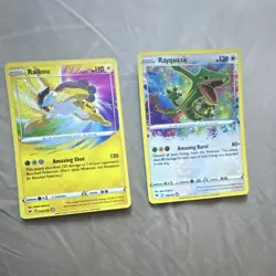 Pokemon Amazing Rare Raikou & Rayquaza Sword & Shield 2 Card Lot Nintendo TCG - Image 1